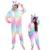 Детская пижама Зима Единорог Стежок Onesie Мальчики Девочки Пижамы Набор Мультфильм Животных Косплей Пижама Onesie Дети Фланелевые пижамы