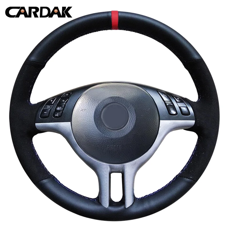 CARDAK Сделай Сам индивидуальная ручная строчка черная кожа замша для BMW E46 E39 325i E53 X5
