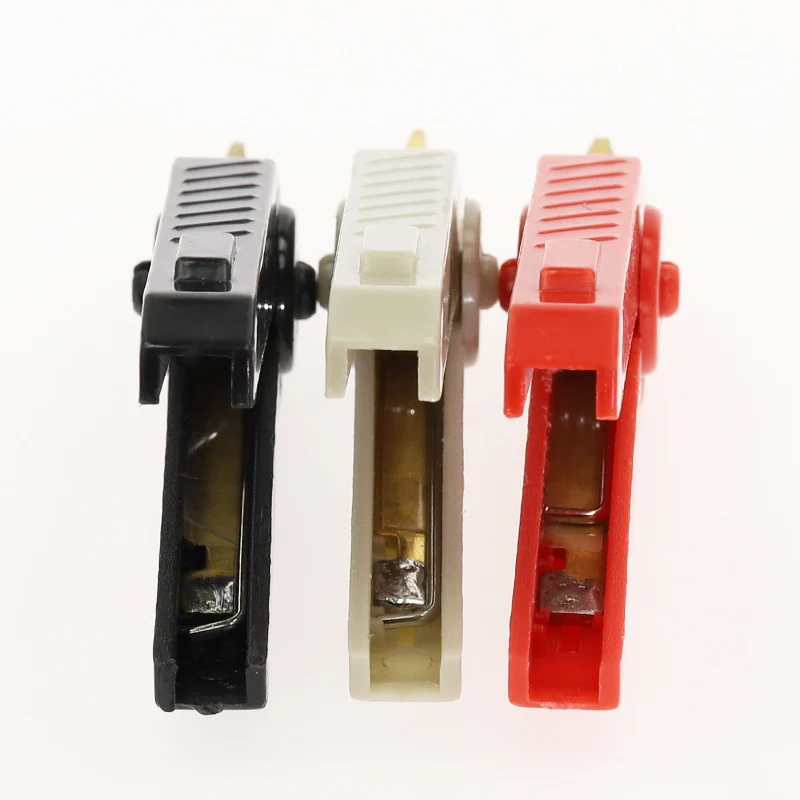 3pcs 90MM 20A Alligator Clip Copper Alligator Kelvin Copper Gold Plated Clip White+ Black + Red