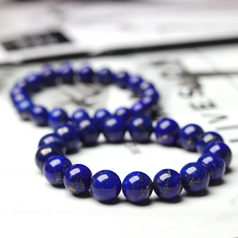 Lapis Lazuli Bracelets Men Natural Healing Energy Lazuli Bracelet Polished 8mm Lazurite Beads Bangle Pulsera Women Jewelry Gift - Image 3
