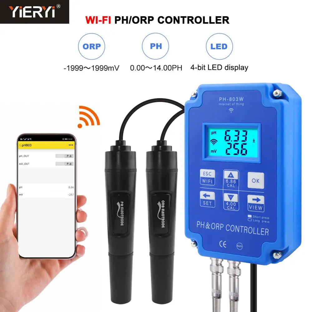Yieryi цифровой рН ORP Redox 2 в 1 контрольный Лер монитор ЖК дисплей Выход контроль