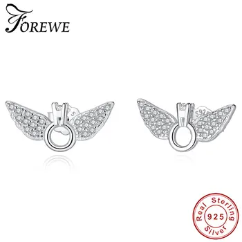 

FOREWE Genuine 925 Sterling Silver Earrings 2019 Feather Fairy Angel Wings Stud Earrings for Women Fashion Jewelry