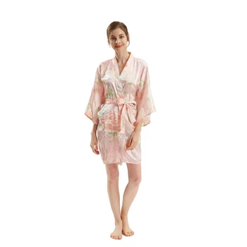 

Women's sleepwear Bath Silk Robe Sexy Lingerie Satin Comfortable V-Neck Soft Bathrobe Kimono Casual Daily Nightwear Home Lounge