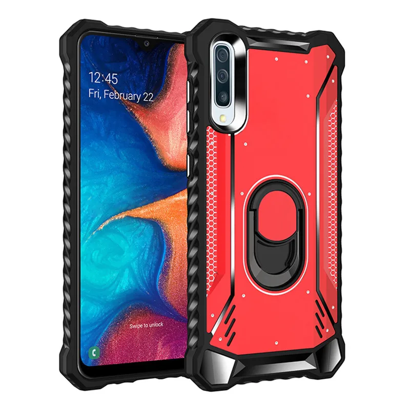 Роскошный противоударный чехол для samsung Galaxy A50 A70, полный защитный чехол для телефона на samsung A50 A70, прочный Чехол с металлическим кольцом