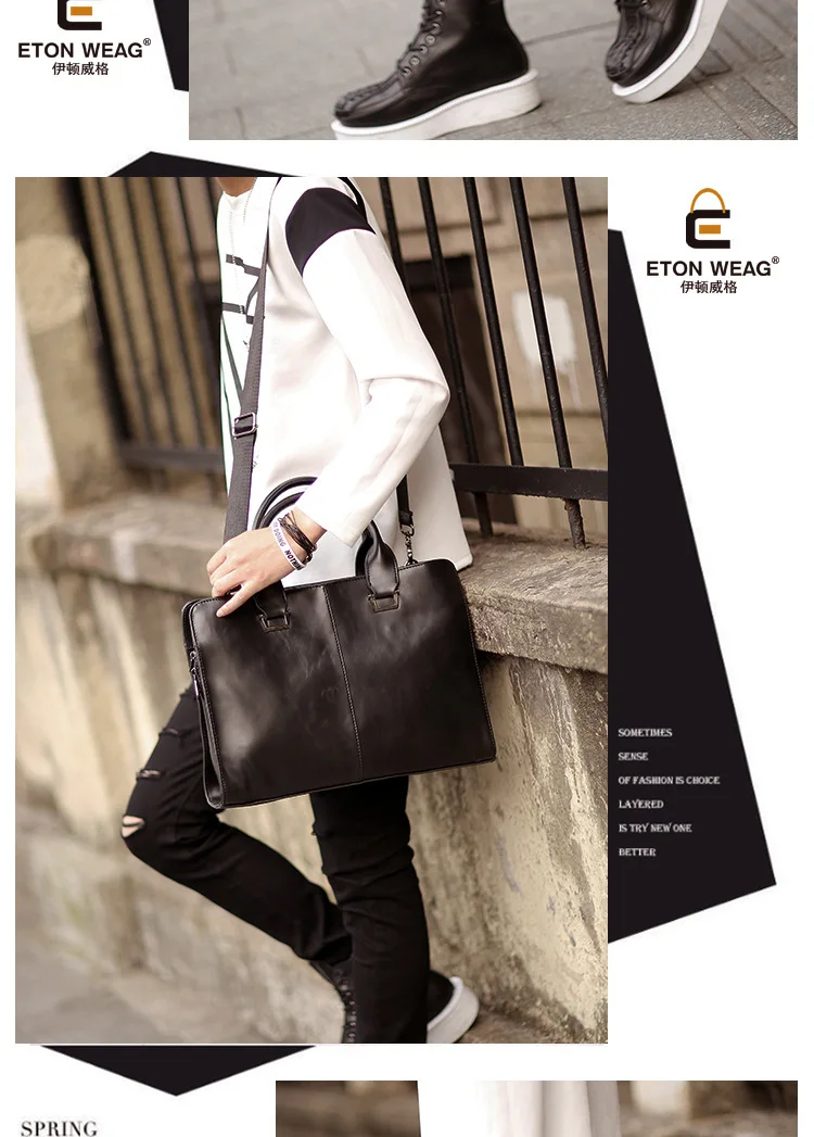 New fashion portable shoulder bag messenger bag business computer bag men's briefcase