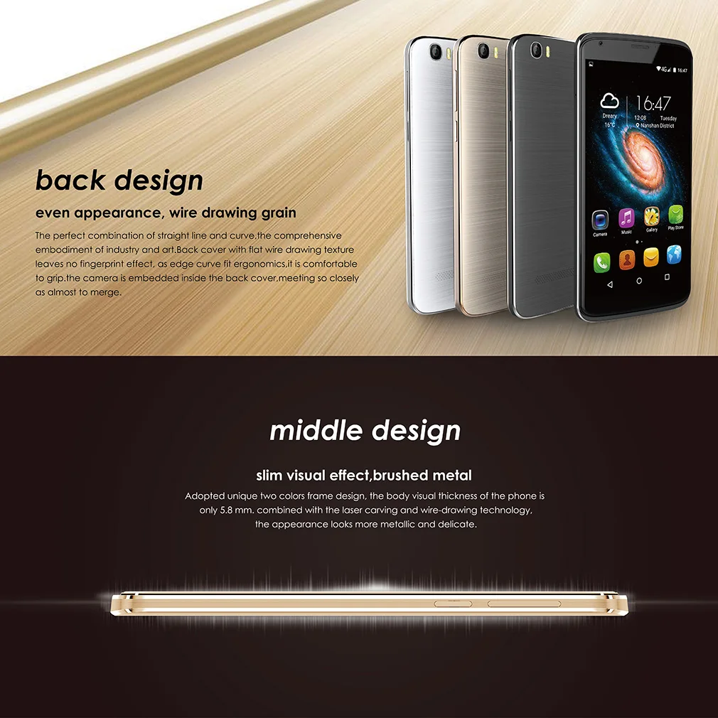 DINGDING Heat8 4G 5.5 Inch 720*1280 HD Touch Screen Display Smart Phone Quad Core 2GB + 16GB Phone For Android