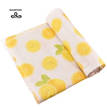 QUANFANG лимонная серия с рисунком, хлопковая ткань с принтом, льняная стеганая ткань, шитье, сделай сам, диван, стол, ткань, мебель, пол метра