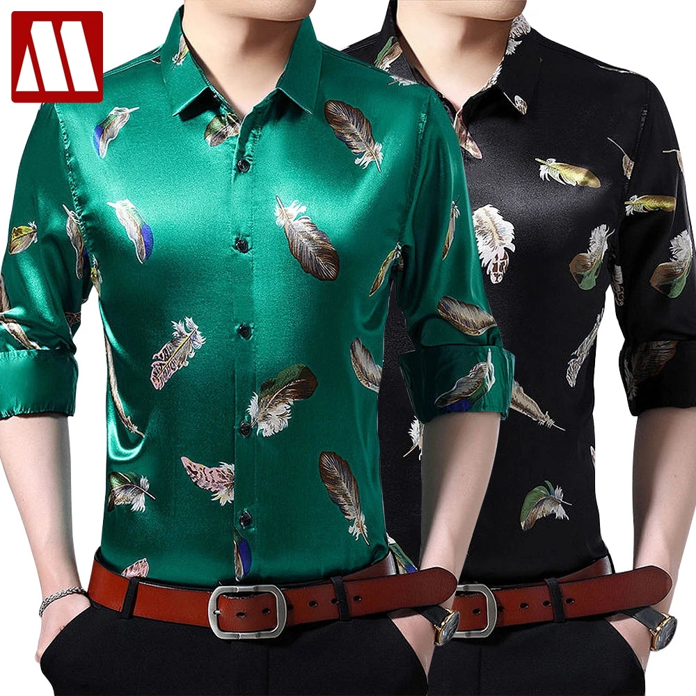 Green silk dress shirt Clearance