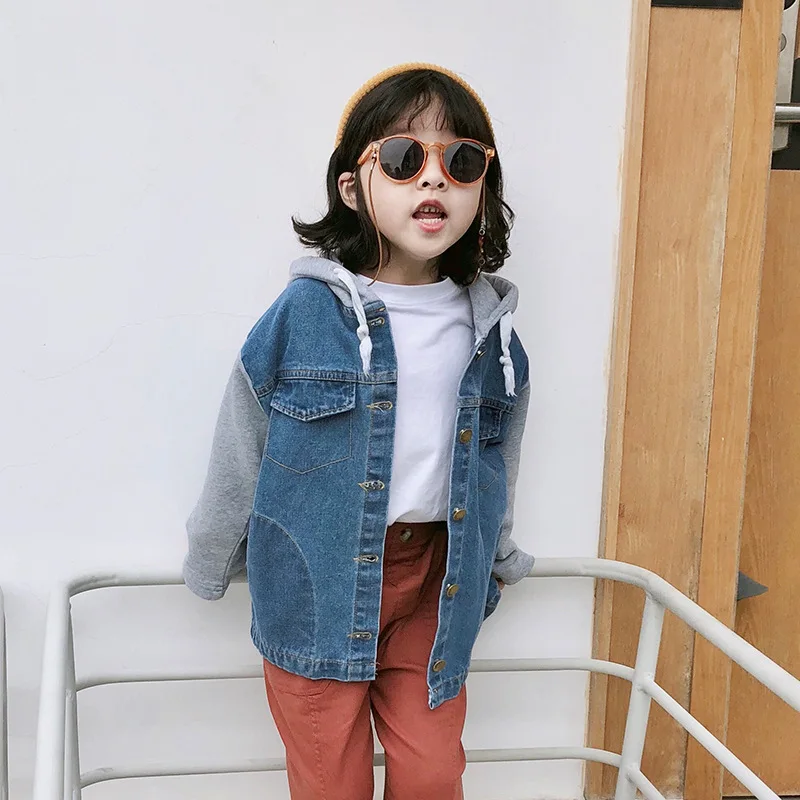 

CHILDREN'S Jacket Ctong. Kids 2019 Spring New Style Children Joint Jeans Coat Men And Women BABY'S Top