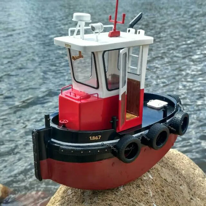 

Mini Cute Small Boat Infrared Control RC Palm Boat Model Rescue Ship Electric RC Toys Wooden Whole Ship Suite Size 22*10.5cm
