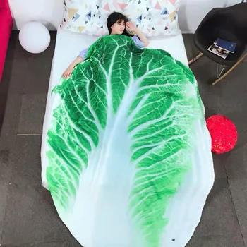 

New Creative Chinese Cabbage Blanket Cartoon Vegetable Flannel Thin Blanket Convenient Summer Cool Air Conditioning Blanket