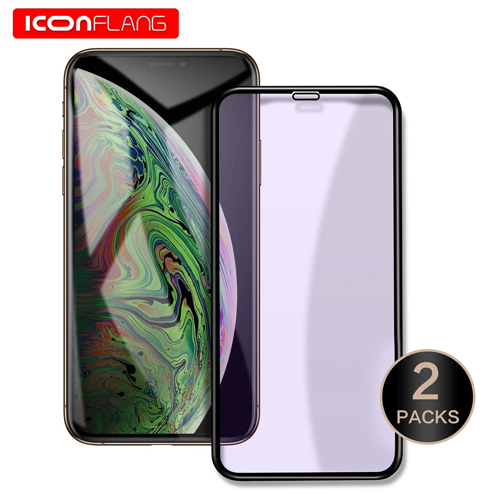 

[2 Pack] Tempered Glass Screen Protector for iPhone Xs Max XR 8 8 Plus Anti-Blue Ray 3D Curved Surface Glass Film 3D Touch