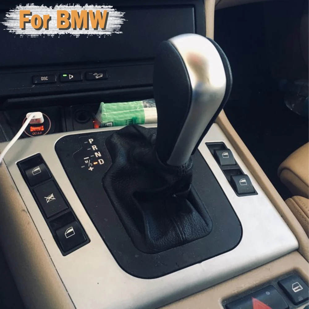Leather Car Automatic Shift Gear Knob Lever knob For E39 E46 E53 E60
