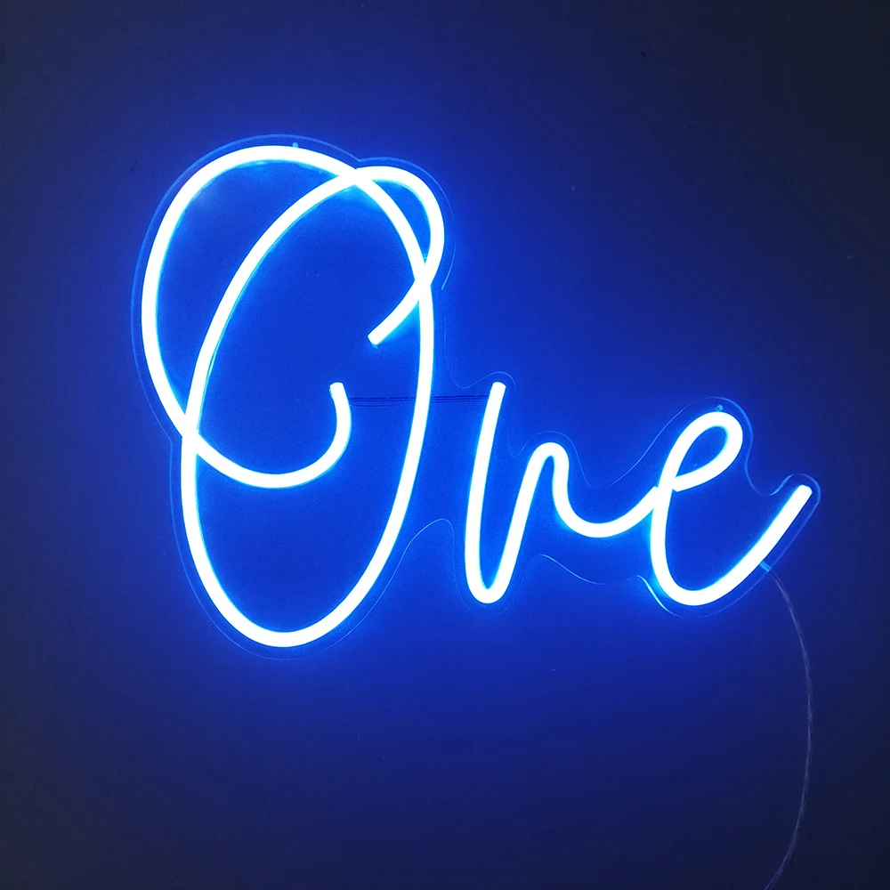 Birthday Custom Made  Number One Neon Sign Phrase Led Lights Party Wedding Wall Art Home Bar Light Personalized Decor