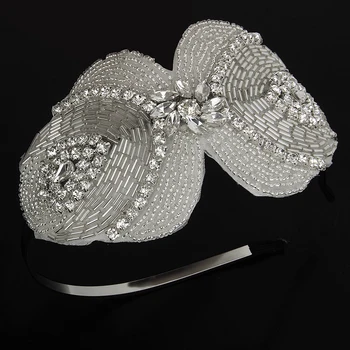 

Stunning Charm Bib Choker Head Band White Alloy Rhinestone Hair Jewelry