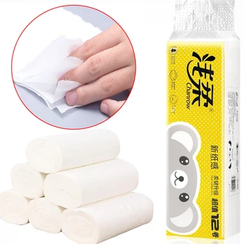 

Bathroom Paper Bath Toilet Roll Toilet Paper White Tissue Roll 12 Pack 4Ply Paper Towels Tissue For Home Cafe Shop Restaurant