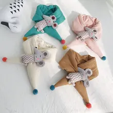 Детский шарф для девочек, для мальчиков теплый комбинезон с отстегивающейся передней частью милого маленького Мышь осень-зима Детские с рисунками в Корейском стиле шарф