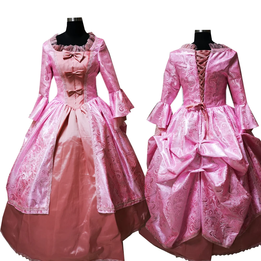

2020 New pink victorian Halloween Cosplay dress Colonial Georgian Renaissance Gothic Historical dress D-530
