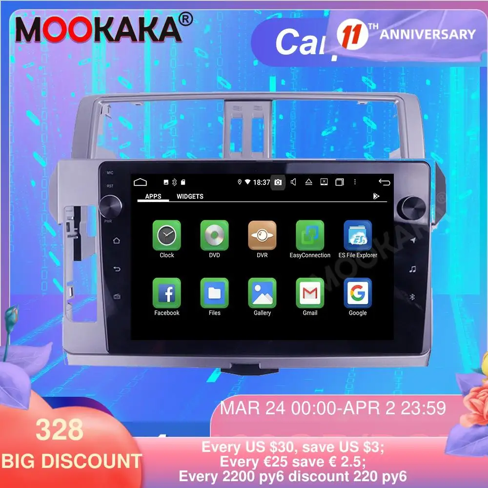 

FOR Toyota PRADO 2014-2015 Android10.0 128GB ROM Tesla Screen Car Multimedia Player GPS Navigation Auto Stereo Head unit Carplay