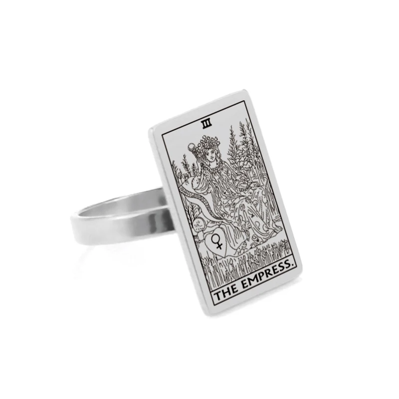 Dawapara Gold-Tone Tarot Card Stainless Steel Vintage Ring for Women - Major Arcana Inspired Jewelry