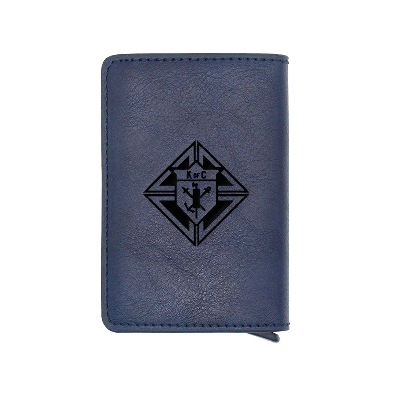 

Classic Blue Knights of Columbus Card Holder Wallets Vintage Men Women Small Money Bag