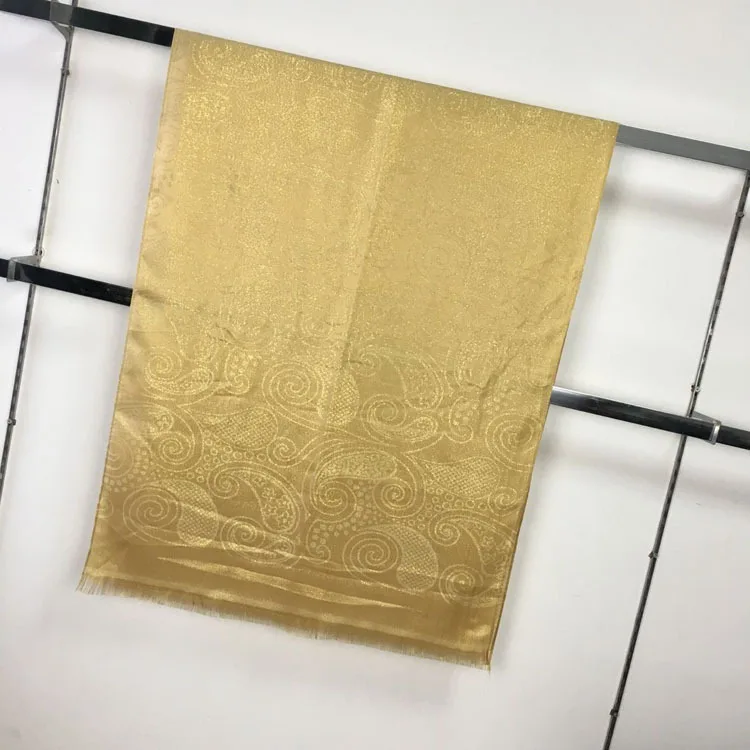 Креативно-мусульманские шелковые шарфы Spindrift с золотыми линиями ИМИТИРОВАННАЯ шелковая ткань хиджаб колледжа стиль шарф Солнцезащитная