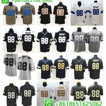 Сшитые мужские футболки Dallas#88 Dez Bryant Game color Rush