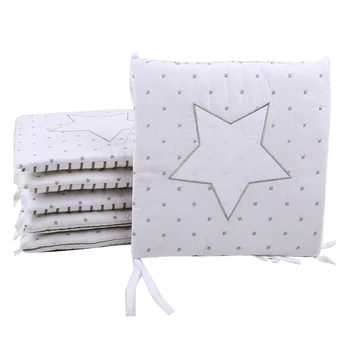 

6pcs 30x30cm Bedding Accessories Pillows Baby Crib Bumper Cushion Cotton Blend Square Cot Pads Embroidered Comfortable Bedroom