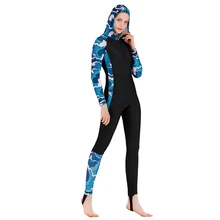 Женский купальник для всего тела UPF 50+ лайкра толстовка с капюшоном Солнцезащитная быстросохнущая с длинным рукавом Брюки Женский водолазный костюм для серфинга