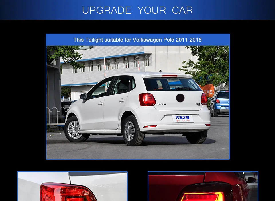 Задний фонарь для Volkswagen new Polo 2009- светодиодный задние фары, противотуманные фары Дневные ходовые огни DRL Тюнинг автомобилей Автомобильные аксессуары
