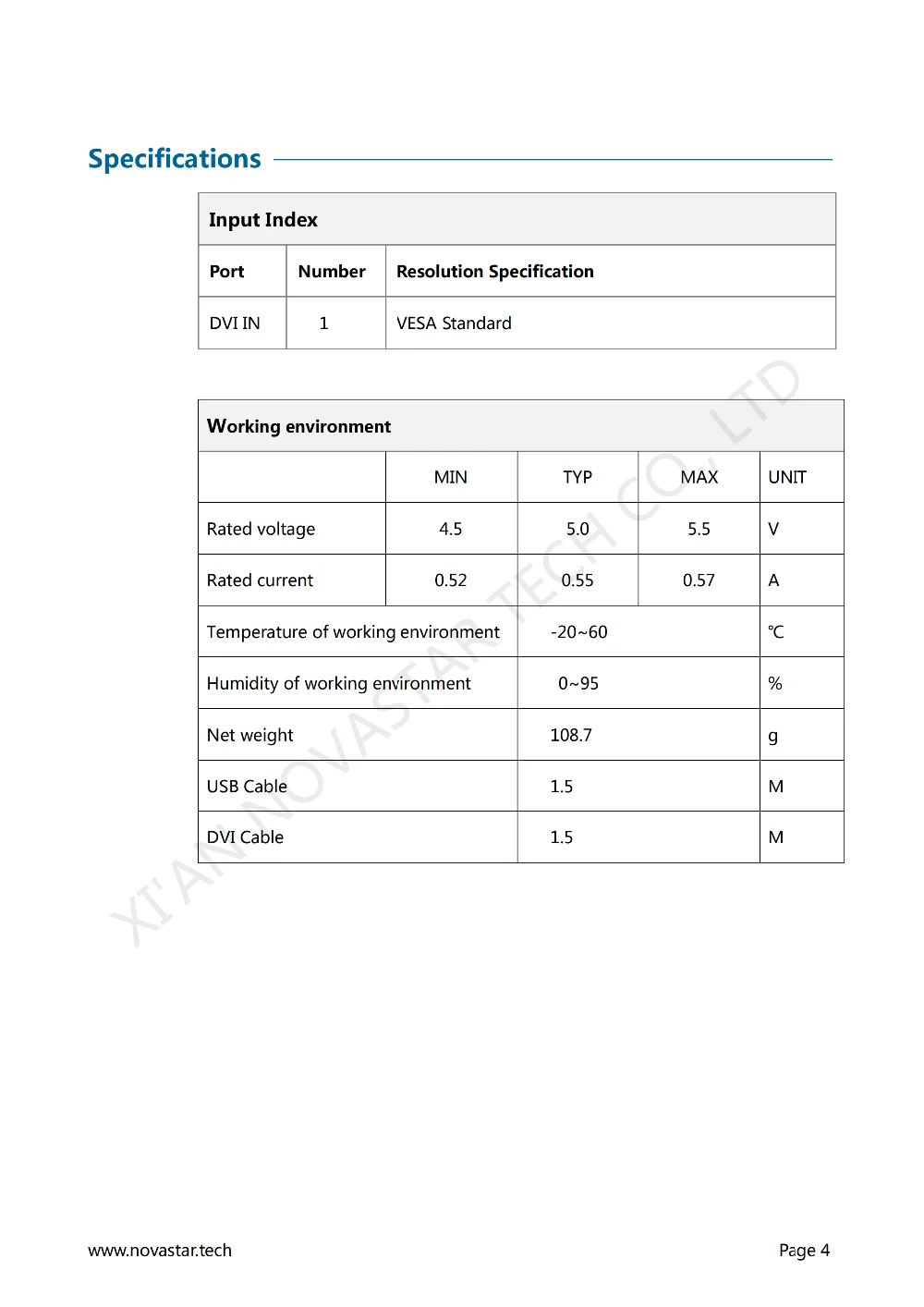 Sending Card MSD300 Specifications_04
