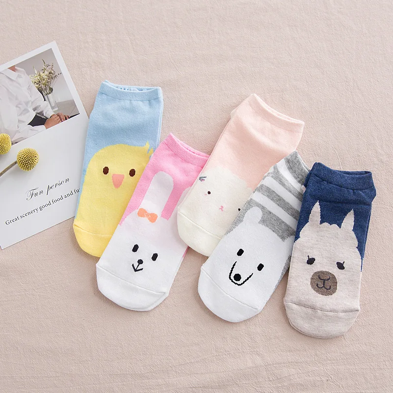 Женские носки-башмачки с изображением животных новые носки-подследники для девочек Прямые Носки с рисунком кота Луны хлопковые носки удобные женские носки