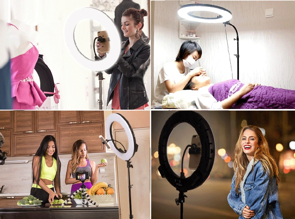 18 Inch Ring Light LED Video Light Dimmable 3000-6000K Photography Lamp With Tripod Beauty Light Studio Photo Lamp For Makeup