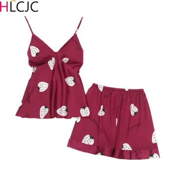 

2020 New Pajamas Sets for Women Fashion Sexy Silk Satin Pijama Summer Nightwear Sexy Lingerie Pajamas Pyjamas Women Homewear