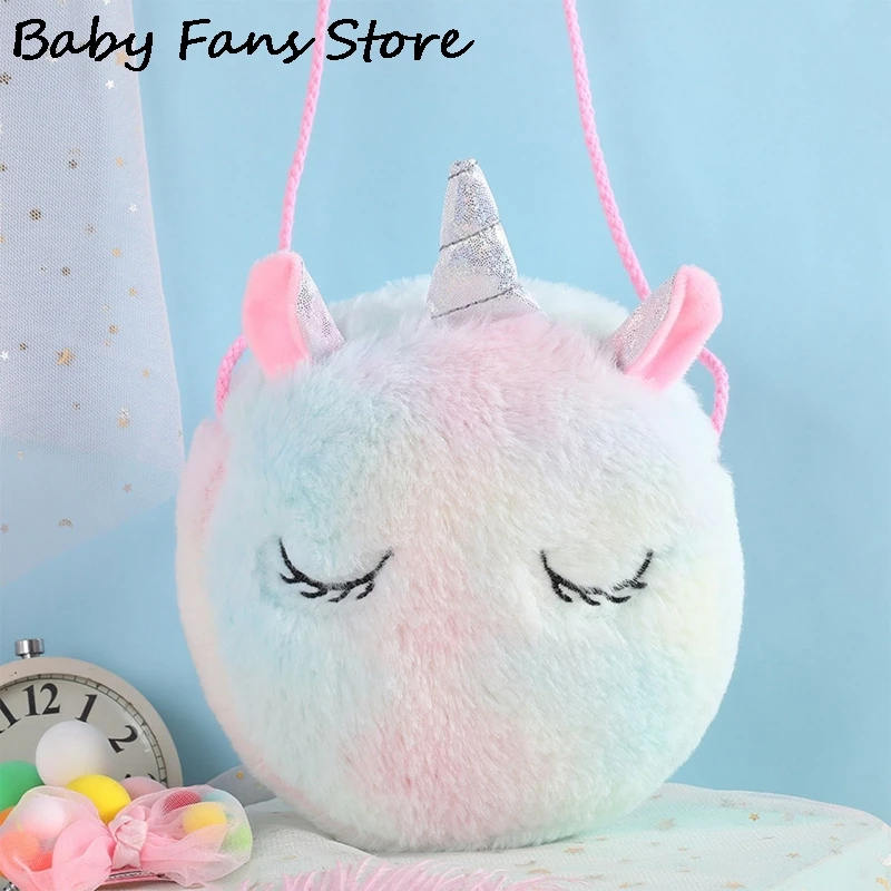 Unicorn Winter Bag Cute Animal Shoulder Bag for Children Mochila Girls Boys Coin Purse Wallet Pouch Kawaii Plush Stuffed Toys