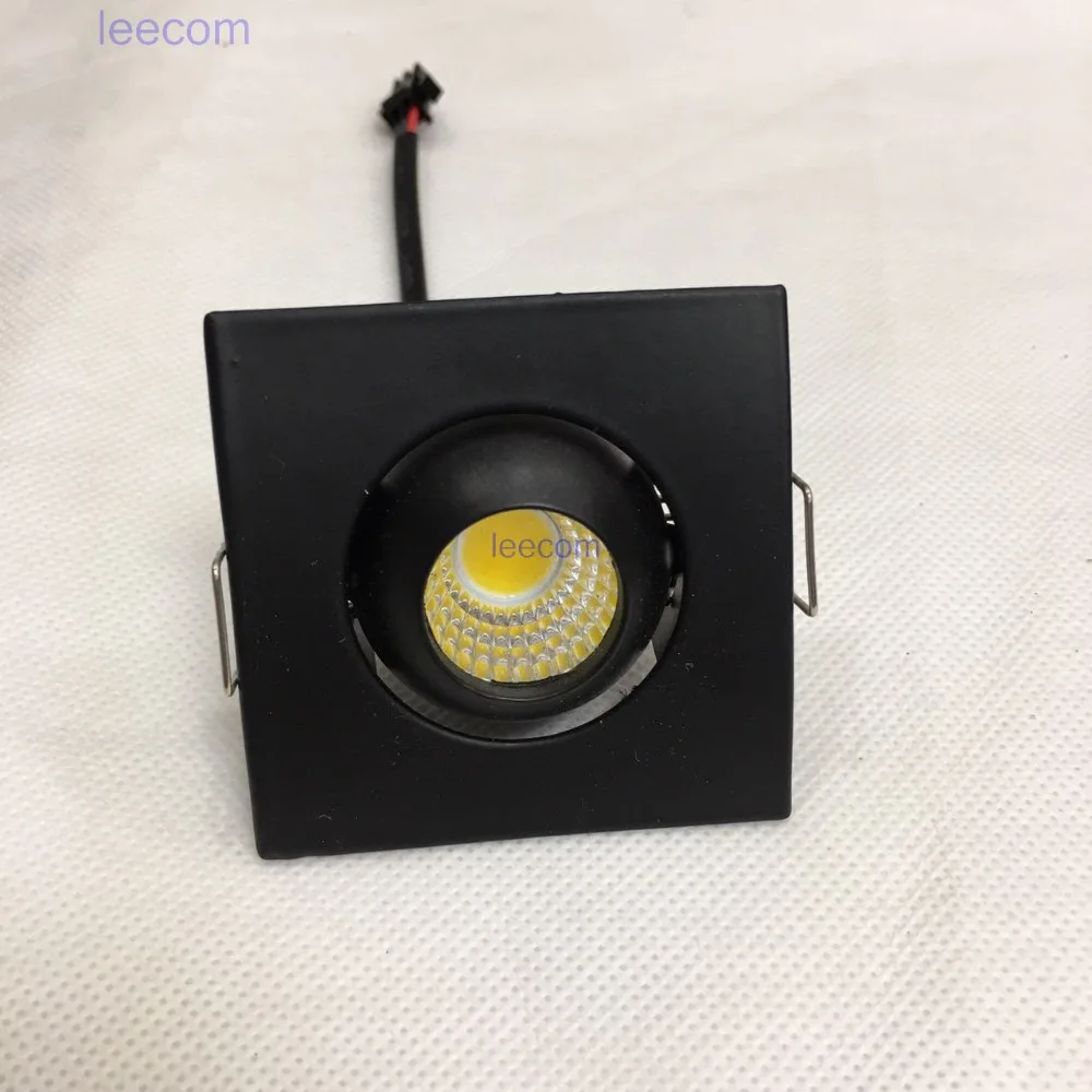 10pcs/lot new model LED Mini Cabinet Downlight 3W diameter 52mm black Frame Recessed Ceiling No Flicker Spot Lights For Home