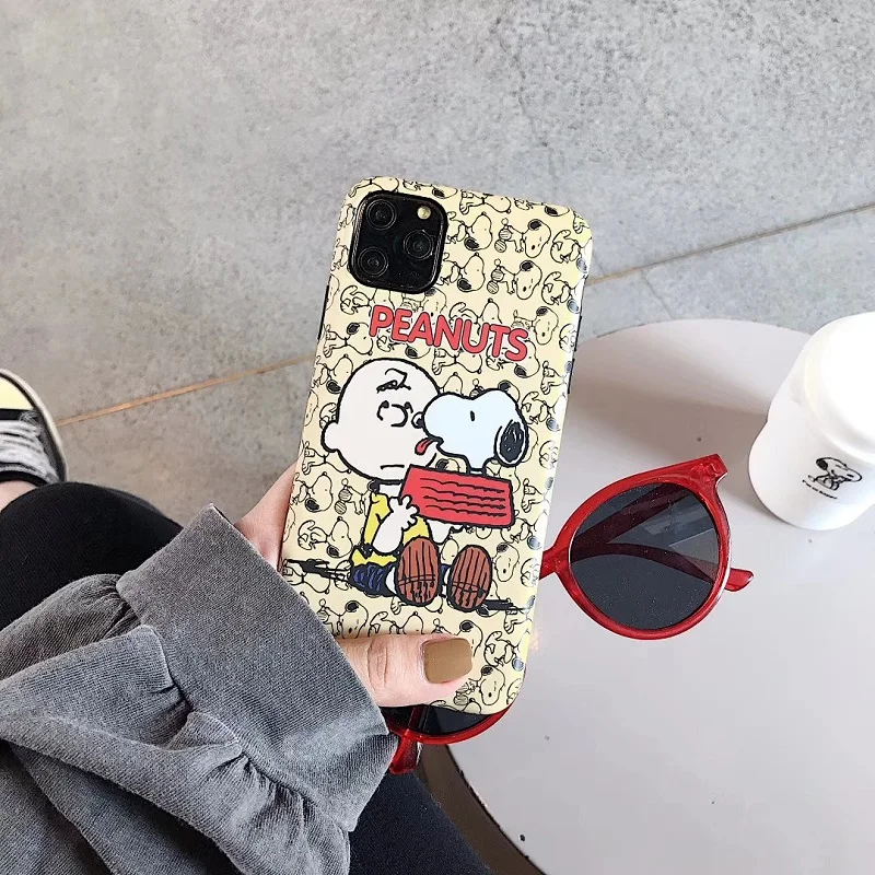 Милый мультфильм арахис Charlie коричневый матовый чехол для телефона для iPhone 11 11Pro max X XS MAX XR 7 8 PLUS Pet dog мягкая крышка IMD чехол s