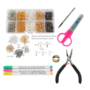 

8Models/set Full Earring Making Kit Tools Scissors Jump Rings Earring Hooks For Earring Making Jewelry Craft DIY Home,1Yc7999
