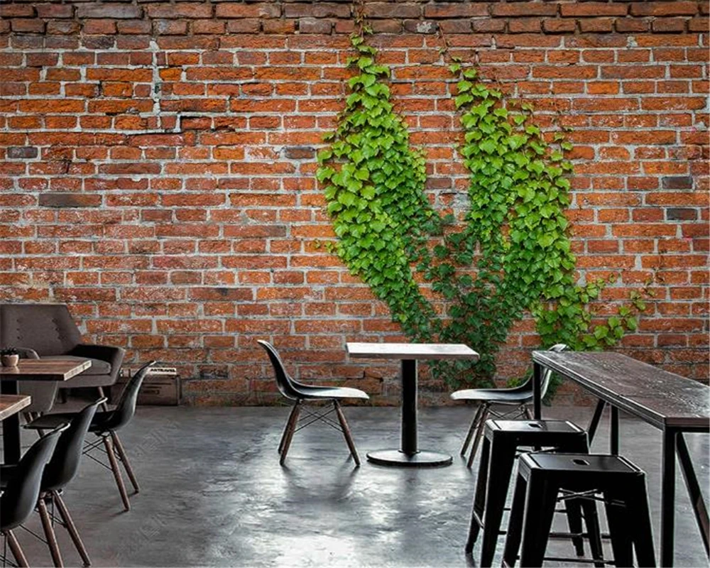 Пользовательские 3D фото обои домашний декор винтажные красные кирпичные