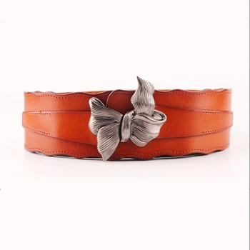 

2020 European and American Leather Belt for Women RetroGirdle Bow-knot Decoration Belts High Quality Wild Design Belts