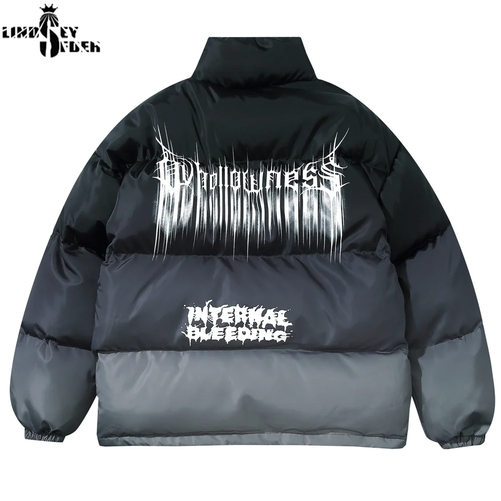 

Lindsey Seader 2020 Hip Hop Jacket Parka Letters Streetwear Men Windbreaker Harajuku Winter Warm Padded Jacket Coat Warm Outwear