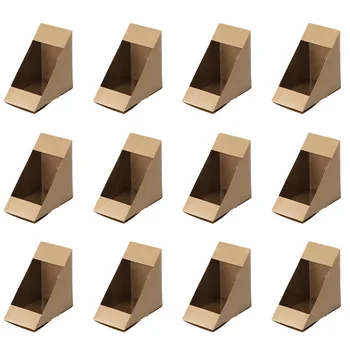 

50 Pcs Sandwiches Storage Box Cakes Wrapping Box Kraft Paper Packing Box