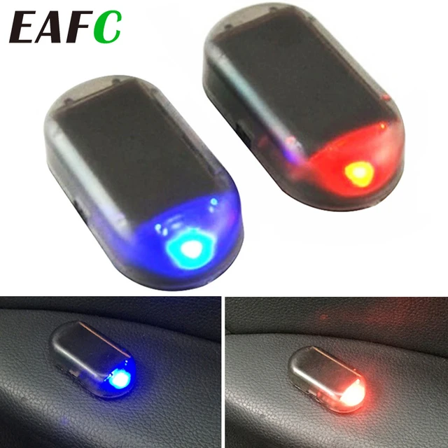 Fausse lumière de sécurité pour voiture, à énergie solaire, fausse alarme  factice sans fil, avertissement antivol, lampe d'avertissement LED  clignotante - AliExpress