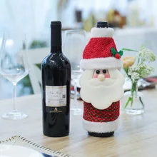 Рождественская бутылка вина сумки Санта Клаус Снеговик плюшевые бутылки вина крышка Олень фестиваль ужин