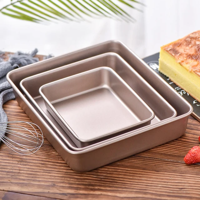 Thicken Carbon Steel Golden Baking Tray Nonstick Square Oven Cake