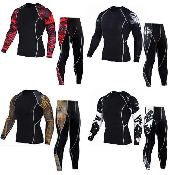 Для мужчин базу Слои Фитнес бег длинные брюки тощие кик-компрессионная рубашка, шорты для бега брюки Спортивные леггинсы для тренировок и занятий в спортзале, одежда