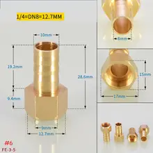 

Barb Tail 1/8" 1/4" 3/8" BSP Female Thread Copper Connector Joint Coupler Adapter Brass Hose Fitting 6mm 8mm 10mm 12mm 14mm