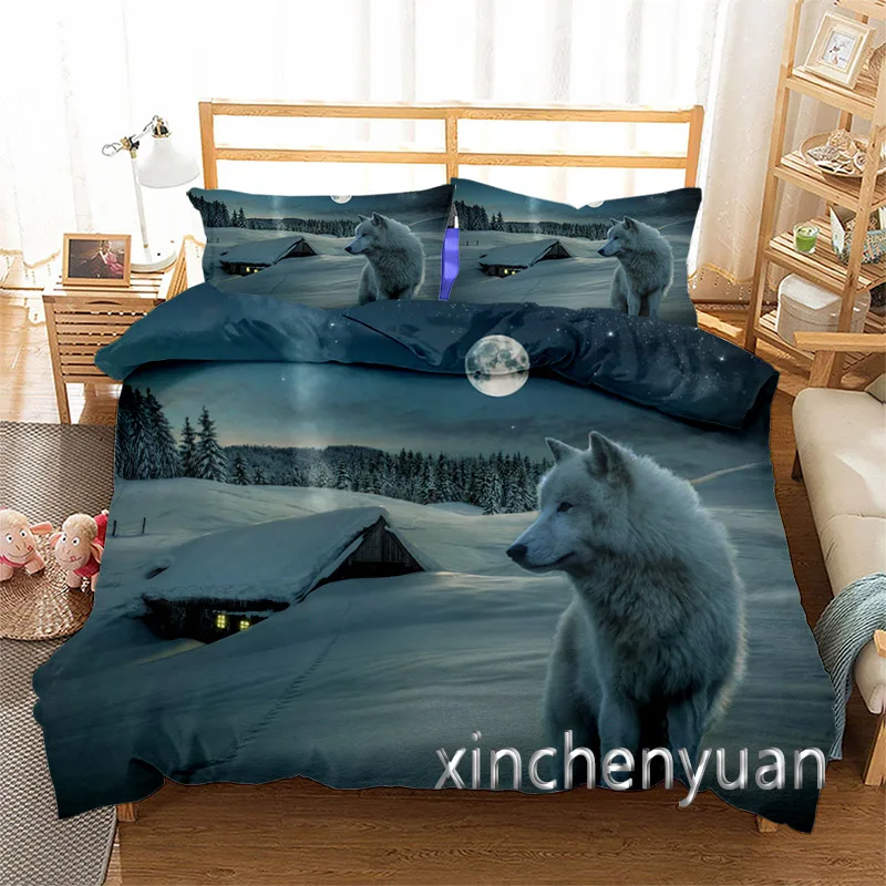 

Animal Wolf 3D Printed Duvet Cover Set Twin Full Queen King Size Bedding Set Bed Linens Bedclothes for Young K42