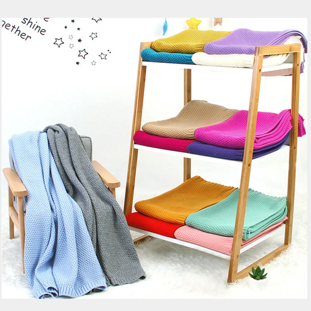 Детские вязаные пеленки для новорожденных, одеяла для коляски, мягкие постельные принадлежности для младенцев, одеяло, одеяла для коляски, мягкие постельные принадлежности для младенцев, одеяло