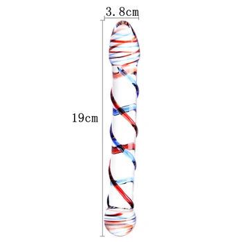 Crystal Glass Dildos Masturbator Realistic Dildo Penis Female Large G-spot Anal Toys Butt Plug Adult Sex toys for Woman Girls 5